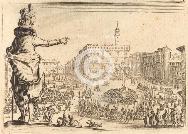 Piazza della Signoria, Florence, c. 1622. Creator: Jacques Callot.