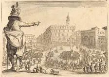 Piazza della Signoria, Florence, c. 1622. Creator: Jacques Callot