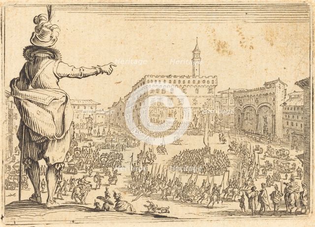 Piazza della Signoria, Florence, c. 1622. Creator: Jacques Callot.