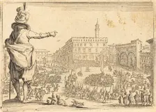 Piazza della Signoria, Florence, c. 1622. Creator: Jacques Callot