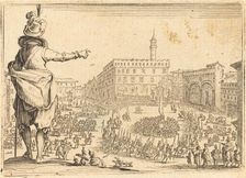Piazza della Signoria, Florence, c. 1622. Creator: Jacques Callot