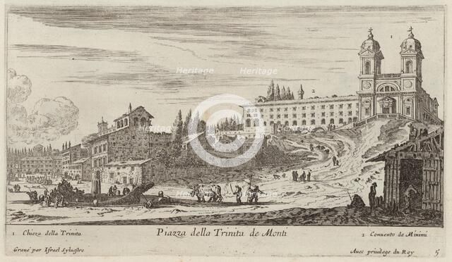Piazza della Trinita de Monti, 1640-1660. Creator: Israel Silvestre.