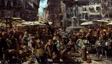 Piazza d’Erbe in Verona, 1884. Artist: Menzel, Adolph Friedrich, von (1815-1905)