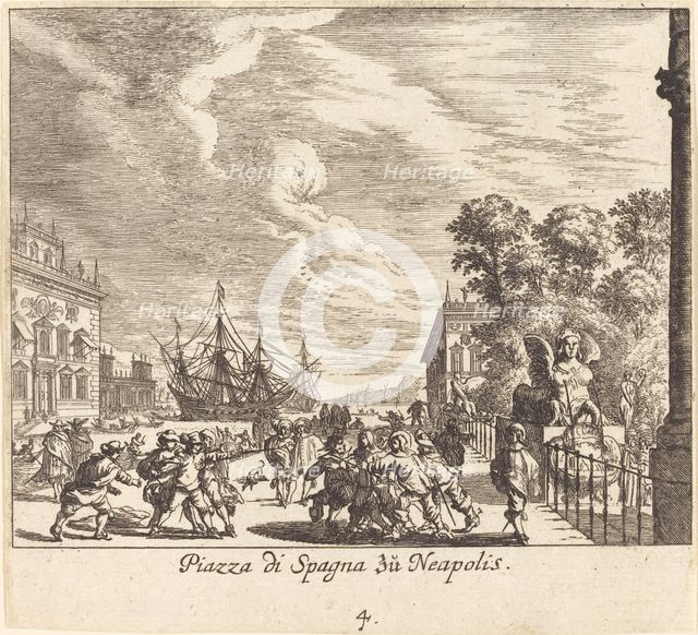 Piazza di Spagna, Naples, 1681. Creator: Melchior Küsel.