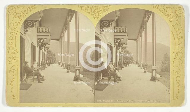 Piazza from South end Rogers Rock Hotel, Lake George, 1870/76.  Creator: Seneca Ray Stoddard.