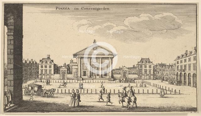 Piazza in Covent Garden, ca. 1647. Creator: Wenceslaus Hollar.