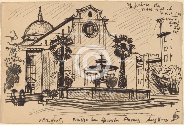 Piazza S. Spirito, Florence, 1912. Creator: Oscar Bluemner.