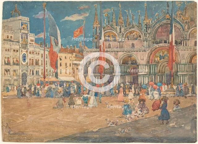 Piazza San Marco, 1898. Creator: Maurice Brazil Prendergast.
