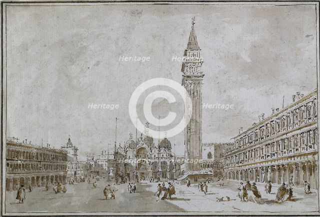 Piazza San Marco, Venice, 1780s. Creator: Francesco Guardi (Italian, 1712-1793).