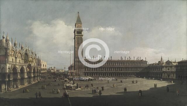 Piazza San Marco, Venice, c. 1740. Creator: Bernardo Bellotto (Italian, 1721-1780), attributed to.