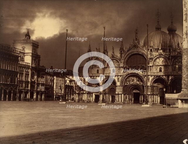 Piazza San Marco, Venice, Printed 1870 circa. Creator: Antonio Perini.