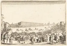 Piazza Santa Croce, Florence, c. 1622. Creator: Jacques Callot