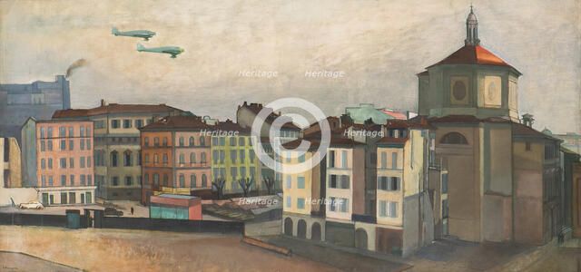 Piazza Santo Stefano di Milano , 1935. Creator: Penagini, Siro (1885-1952).