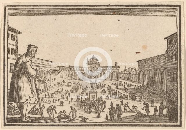 Piazza SS. Annunziata, Florence, 1621. Creator: Edouard Eckman.
