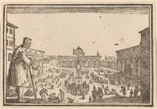 Piazza SS. Annunziata, Florence, 1621. Creator: Edouard Eckman