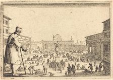 Piazza SS. Annunziata, Florence, c. 1617. Creator: Jacques Callot