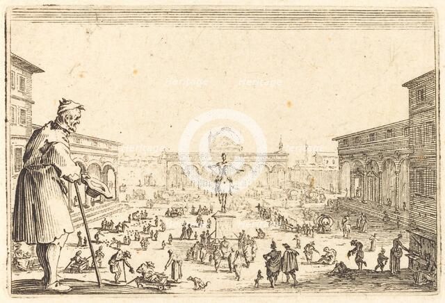 Piazza SS. Annunziata, Florence, c. 1622. Creator: Jacques Callot.