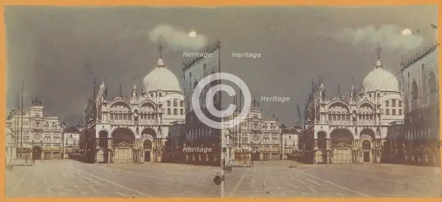 Piazzatta/St. Marks Church, Venice, about 1865. Creator: Unknown.