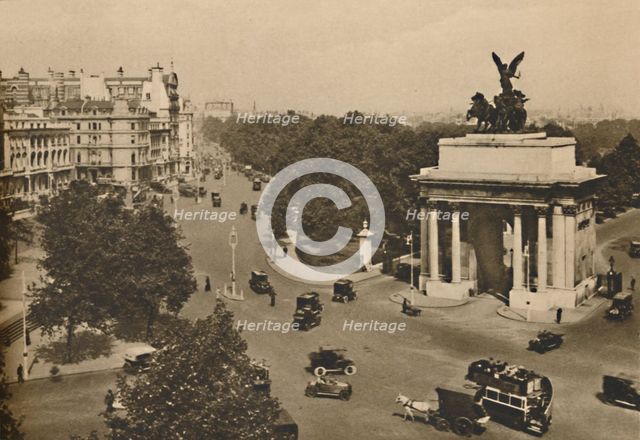 'Piccadilly and the Quadriga of Constitution Hill', c1935. Creator: Unknown.