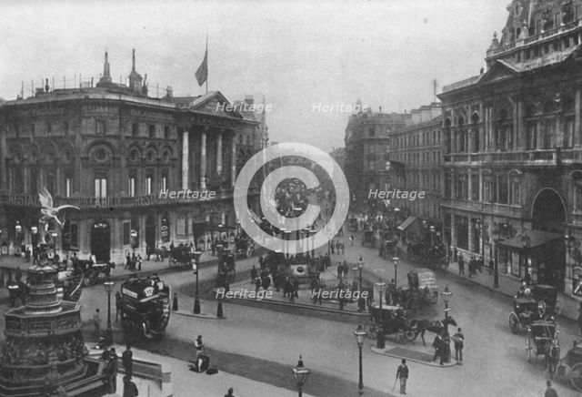 'Piccadilly Circus', 1909. Creator: Francis Frith & Co.