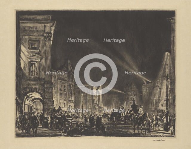 Piccadilly Circus, 1915. Creator: David Muirhead Bone.