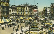 Piccadilly Circus, London, c1910. Creator: Unknown