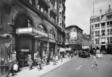 Piccadilly Circus Station, Haymarket entrance, Westminster, London, c1930s. Artist: George Davison Reid