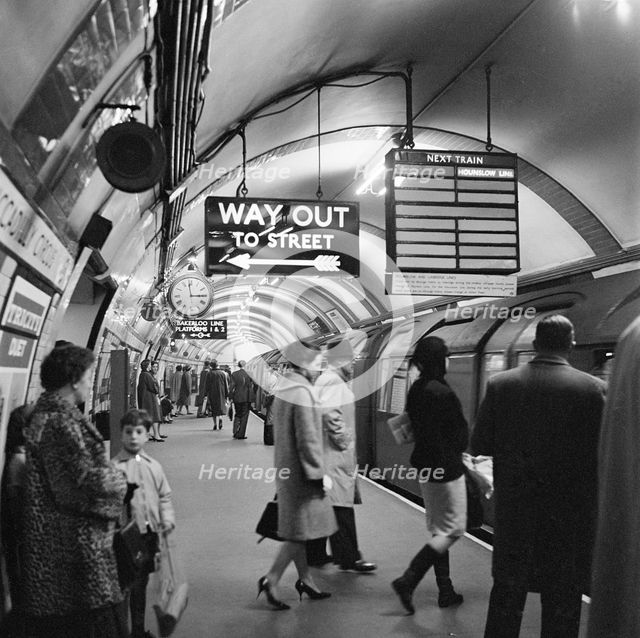 Piccadilly Circus Station, London, 1960-1965. Artist: John Gay