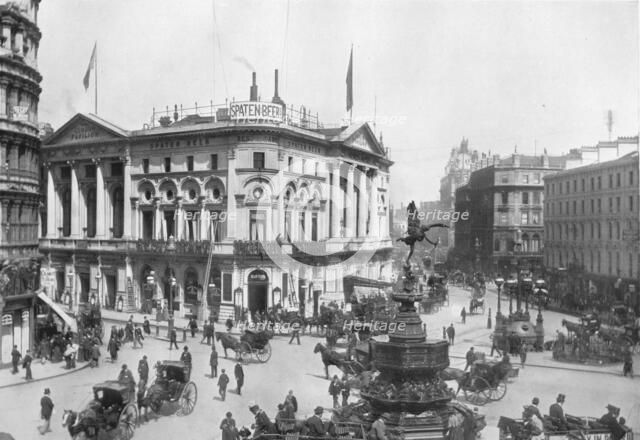 Piccadilly Circus, Westminster, London, c1910 (1911). Artist: Photochrom Co Ltd of London.