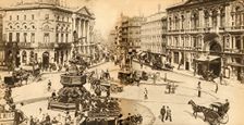 Piccadilly Circus - The Hub of the Universe: The Centre of the World 1900, (1933). Creator: Unknown