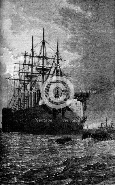 Picking up the Atlantic cable, 1866 (c1880). Artist: Unknown