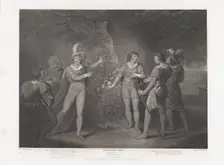 Picking of the Red and White Roses (Shakespeare, King Henry VI, first published 1795; reissued 1852. Creator: John Ogborne