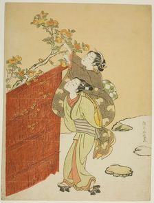 Picking Persimmons, c. 1767/68. Creator: Suzuki Harunobu