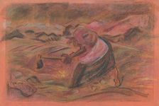 Picking potatoes, 1930-1935. Creator: Arnold Peter Weisz-Kubincan