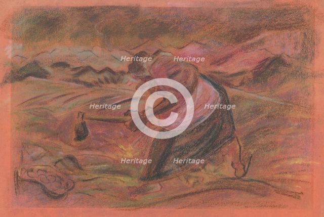 Picking potatoes, 1930-1935. Creator: Arnold Peter Weisz-Kubincan.