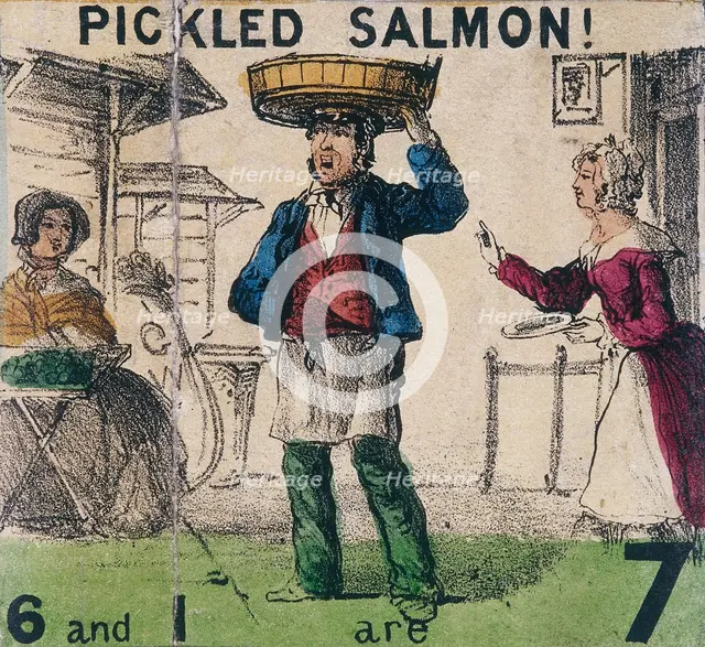 'Pickled Salmon!', Cries of London, c1840. Artist: TH Jones