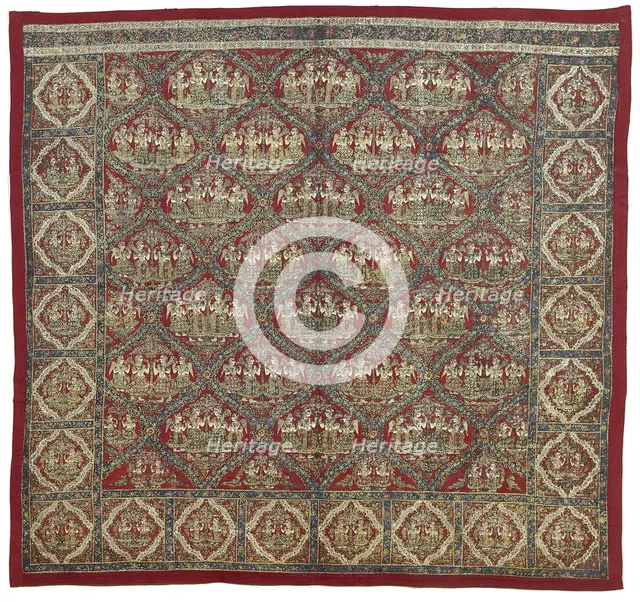 Pichvai with Ladies under the Tree Motif (Vrikshachari), About 1820/30. Creator: Unknown.