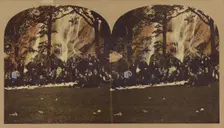 Picnic at Powerscourt Waterfall, County Wicklow, Ireland, about 1860. Creator: London Stereoscopic & Photographic Co