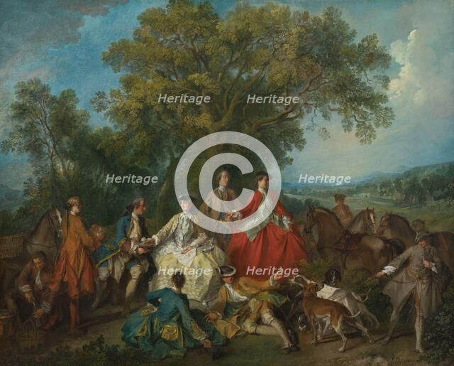 Picnic after the Hunt, probably c. 1735/1740. Creator: Nicolas Lancret.