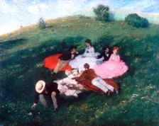 Picnic in May 1873. Artist: Pal Szinyei Merse