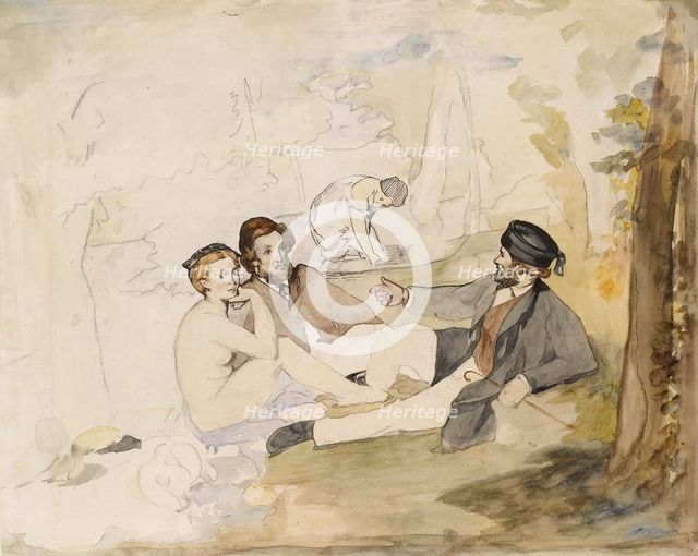 Picnic in a Wood (Le Déjeuner sur l'herbe), 1862-1863. Creator: Edouard Manet.