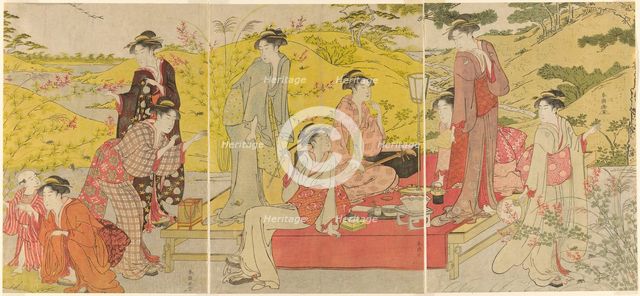 Picnic Party at Hagidera, c. 1785/95. Creator: Katsukawa Shuncho.