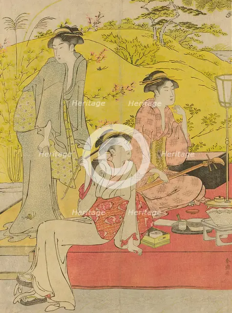 Picnic Party at Hagidera, c. 1785/95. Creator: Katsukawa Shuncho.