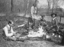 Picnic with Martha Hedman and friends, between 1912 and 1919. Creator: Arnold Genthe