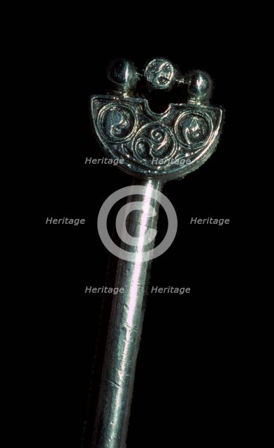 Pictish Silver Handpin from the Norrie's Law Hoard.