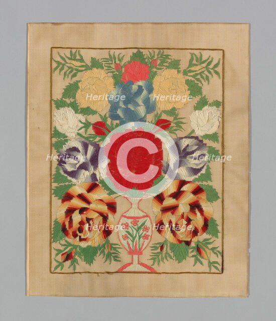 Picture (Unfinished) (Needlework), Europe, 19th century. Creator: Unknown.