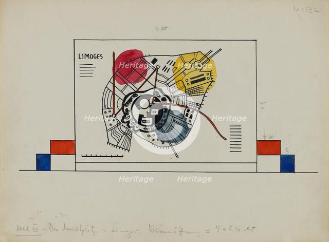 Picture XII. The Market square at Limoges, 1928. Creator: Kandinsky, Wassily Vasilyevich (1866-1944).