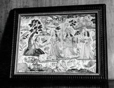 Picture (Depicting the Judgement of Paris) (Needlework), England, 1625/75. Creator: Unknown