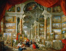 Picture Gallery with Views of Modern Rome (Modern Rome). Artist: Panini, Giovanni Paolo (1691-1765)