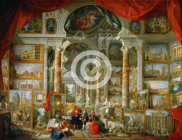 Picture Gallery with Views of Modern Rome (Modern Rome). Artist: Panini, Giovanni Paolo (1691-1765)